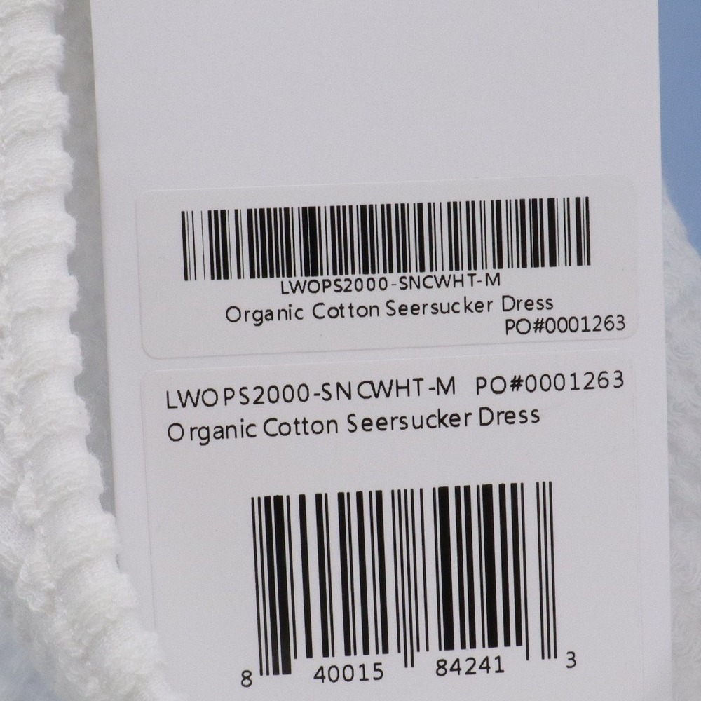 NWT Lunya Organic Cotton Seersucker Midi Dress White Minimalist Tank Size M - Picture 10 of 10